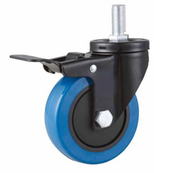 PU/PVC screw with brake caster