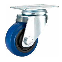 Swivel caster blue elastic rubber