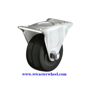 White PP side brake caster